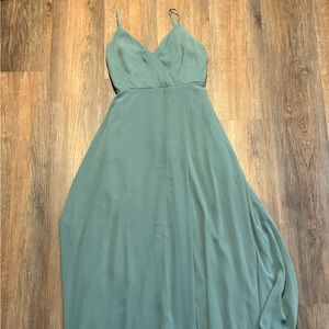 Bride Grey Sea Glass Kaia Bridesmaids Dress